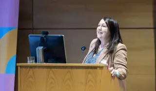 Programme Co-ordinator Sinéad Loughran at the WISDOM Showcase event