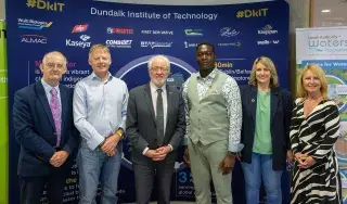 Averil Gannon, Dr Fran Igoe, Minister Malcolm Noonan, Stanford Wilson, Project Manager, EU Interreg project ResiRiver 8, Dr Suzanne Linnane, DkIT, Dr Caroline Gilleran Stephens, DkIT