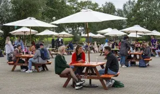 Students enjoying DkIT "Social on the Square" at 1st Year Induction
