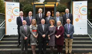Breath Project Management Team alongside DkIT President, Dr Michael Mulvey