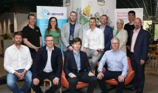 eHealth-Embark Programme team from AWS and DkIT with Judges and Winners of eHealth-Embark Programme