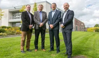 Garrett Duffy, Enterprise Manager at the Regional Development Centre at DkIT; Pat McKeown, Managing Director at FF Solutions; Colman Ledwith, Programme Director at the School of Engineering at DkIT; Aidan Browne, Innovation and Business Development Manager at the Regional Development Centre at DkIT.