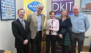 From L-R: Anton Barrett (DkIT), Vincent Carton (CEO - Manor Farm), Zandra Montgomery (Course Prizewinner), Annmarie McHugh (DkIT), Justin Carton (Director - Manor Farm)