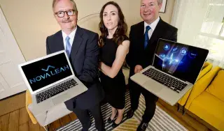 Co-founders of medical device cybersecurity company Nova Leah (from left) Peter Finnegan, Anita Finnegan (CEO) and Dr Fergal McCaffery.
